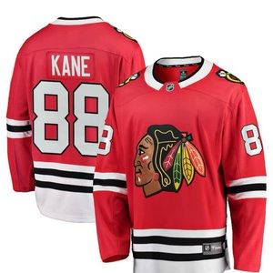 CHICAGO BLACKHAWKS PATRICK
KANE HOME BREAKAWAY JERSEY W/ AUTHENTIC LETTERING